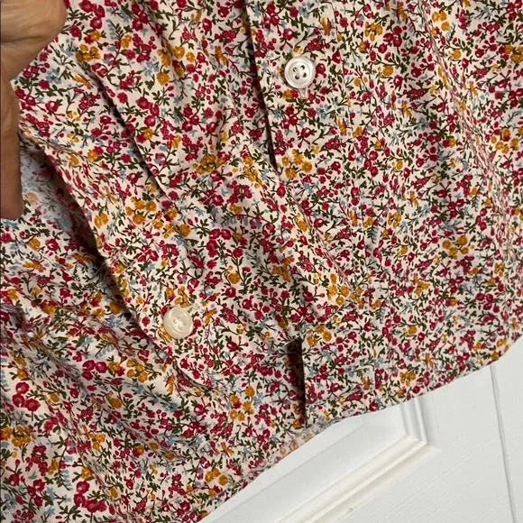 J. Crew flex washed classic floral pinks/reds button down sz L - Picture 7 of 11